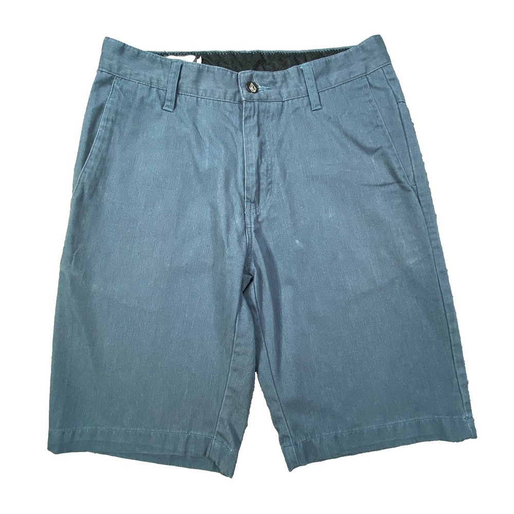 Volcom Hybrid Shorts Blue Mens 28 Chino Streetwear Skater Surf Grunge Baggy